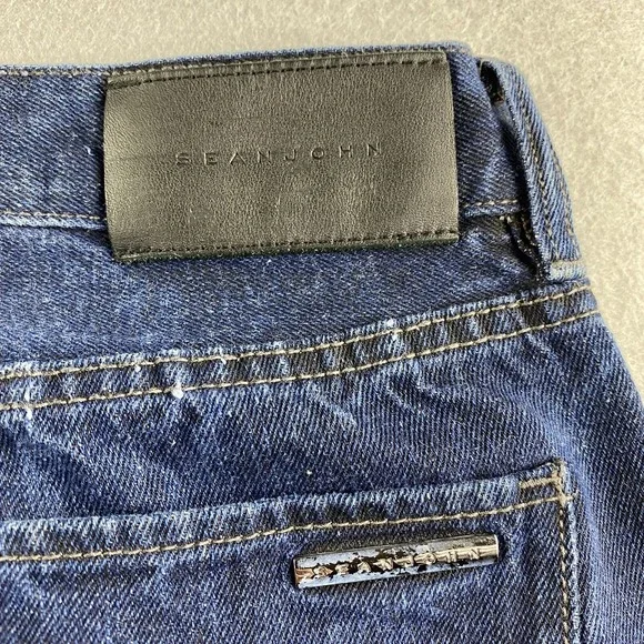 Sean John Jeans Mens 38 Blue Denim Pants Hamilton Relaxed Straight Cotton - Picture 5 of 11